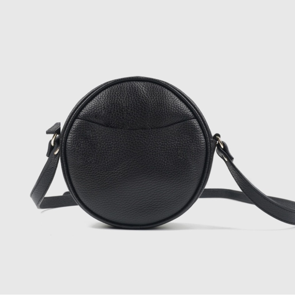 Quince Black Leather Crossbody Bag
